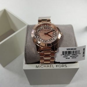 Michael Kors Rose Gold Diamond Stone Watch